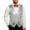 imageCOOFANDY Mens Sequins Vest Slim Fit Christmas Party Vest Shiny Dress Waistcoat for Wedding 80s 90s PromEventsSilver