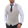 imageCOOFANDY Mens Suit Vests Business Casual Vest Lightweight Formal Dress Vest Slim Fit Waistcoat For Suits TuxedoLight Gray