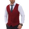 imageCOOFANDY Mens Suit Vests Business Casual Vest Lightweight Formal Dress Vest Slim Fit Waistcoat For Suits TuxedoWine Red