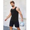 imageCOOFANDY Mens Cotton Tank Tops Summer Beach Sleeveless Muscle Shirts Gym Workout Running Tank Shirt PackBlack