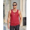 imageCOOFANDY Mens Cotton Tank Tops Summer Beach Sleeveless Muscle Shirts Gym Workout Running Tank Shirt PackBlackred