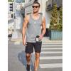 imageCOOFANDY Mens Cotton Tank Tops Summer Beach Sleeveless Muscle Shirts Gym Workout Running Tank Shirt PackLight Grey
