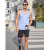 imageCOOFANDY Mens Cotton Tank Tops Summer Beach Sleeveless Muscle Shirts Gym Workout Running Tank Shirt PackNavy Bluelgiht Blue
