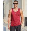 imageCOOFANDY Mens Cotton Tank Tops Summer Beach Sleeveless Muscle Shirts Gym Workout Running Tank Shirt PackRed