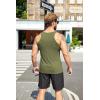 imageCOOFANDY Mens Workout Tank Top Ribbed Knit Sleeveless Gym Muscle T Shirts Bodybuilding TeeBlackArmy Green 2 Pcs