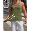 imageCOOFANDY Mens Workout Tank Top Ribbed Knit Sleeveless Gym Muscle T Shirts Bodybuilding TeeBlackArmy Green 2 Pcs
