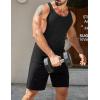 imageCOOFANDY Mens Workout Tank Top Ribbed Knit Sleeveless Gym Muscle T Shirts Bodybuilding TeeBlackRed 2 Pcs