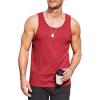 imageCOOFANDY Mens Cotton Tank Tops Summer Beach Sleeveless Muscle Shirts Gym Workout Running Tank Shirt PackRed