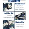 imageCOOFANDY Mens Casual Henley Shirt Band Collar Short Sleeve Shirt Summer Beach Hippie ShirtLeavesblue Beige