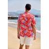 imageCOOFANDY Mens Casual Henley Shirt Band Collar Short Sleeve Shirt Summer Beach Hippie ShirtNational Flag Fireworks  Red White Blue