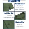 imageCOOFANDY Mens Casual Henley Shirt Band Collar Short Sleeve Shirt Summer Beach Hippie ShirtOlive Green