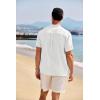 imageCOOFANDY Mens Casual Henley Shirt Band Collar Short Sleeve Shirt Summer Beach Hippie ShirtWhite