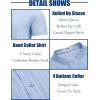 imageCOOFANDY Mens Casual Henley Shirt Band Collar Short Sleeve Shirt Summer Beach Hippie ShirtWhite Stripes on Blue