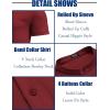 imageCOOFANDY Mens Casual Henley Shirt Band Collar Short Sleeve Shirt Summer Beach Hippie ShirtWine Red