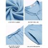 imageCOOFANDY Mens 2 Pieces Cotton Linen Sets Short Sleeve Casual Henley Shirt Summer Beach Pants Lounge Vacation Outfits SetLight Blue