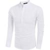 imageCOOFANDY Mens Cotton Linen Henley TShirts Long Sleeve Hippie Casual Beach TShirts01white
