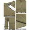 imageCOOFANDY Mens Cotton Linen Henley TShirts Long Sleeve Hippie Casual Beach TShirtsArmy Green