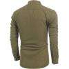 imageCOOFANDY Mens Cotton Linen Henley TShirts Long Sleeve Hippie Casual Beach TShirtsArmy Green