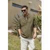imageCOOFANDY Mens Cotton Linen Henley TShirts Long Sleeve Hippie Casual Beach TShirtsArmy Green