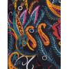 imageCOOFANDY Mens Cotton Linen Henley TShirts Long Sleeve Hippie Casual Beach TShirtsBlack Paisley
