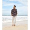 imageCOOFANDY Mens Cotton Linen Henley TShirts Long Sleeve Hippie Casual Beach TShirtsBlack Paisley