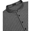 imageCOOFANDY Mens Cotton Linen Henley TShirts Long Sleeve Hippie Casual Beach TShirtsBlack Striped