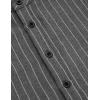 imageCOOFANDY Mens Cotton Linen Henley TShirts Long Sleeve Hippie Casual Beach TShirtsBlack Striped