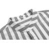 imageCOOFANDY Mens Cotton Linen Henley TShirts Long Sleeve Hippie Casual Beach TShirtsBlack White Striped