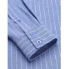 imageCOOFANDY Mens Cotton Linen Henley TShirts Long Sleeve Hippie Casual Beach TShirtsBlue Striped