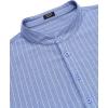 imageCOOFANDY Mens Cotton Linen Henley TShirts Long Sleeve Hippie Casual Beach TShirtsBlue Striped