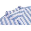 imageCOOFANDY Mens Cotton Linen Henley TShirts Long Sleeve Hippie Casual Beach TShirtsBlue White Striped