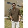 imageCOOFANDY Mens Cotton Linen Henley TShirts Long Sleeve Hippie Casual Beach TShirtsBrown