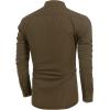 imageCOOFANDY Mens Cotton Linen Henley TShirts Long Sleeve Hippie Casual Beach TShirtsBrown