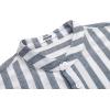 imageCOOFANDY Mens Cotton Linen Henley TShirts Long Sleeve Hippie Casual Beach TShirtsGrey Blue Striped