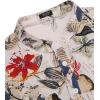 imageCOOFANDY Mens Cotton Linen Henley TShirts Long Sleeve Hippie Casual Beach TShirtsKhaki Floral
