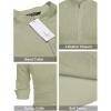 imageCOOFANDY Mens Cotton Linen Henley TShirts Long Sleeve Hippie Casual Beach TShirtsLight Green