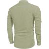 imageCOOFANDY Mens Cotton Linen Henley TShirts Long Sleeve Hippie Casual Beach TShirtsLight Green