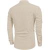 imageCOOFANDY Mens Cotton Linen Henley TShirts Long Sleeve Hippie Casual Beach TShirtsLight Khaki