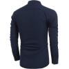 imageCOOFANDY Mens Cotton Linen Henley TShirts Long Sleeve Hippie Casual Beach TShirtsNavy Blue