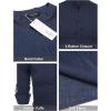 imageCOOFANDY Mens Cotton Linen Henley TShirts Long Sleeve Hippie Casual Beach TShirtsNavy Blue