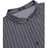 imageCOOFANDY Mens Cotton Linen Henley TShirts Long Sleeve Hippie Casual Beach TShirtsNavy Striped