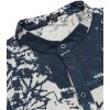 imageCOOFANDY Mens Cotton Linen Henley TShirts Long Sleeve Hippie Casual Beach TShirtsNavy Tiedye