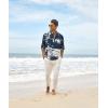 imageCOOFANDY Mens Cotton Linen Henley TShirts Long Sleeve Hippie Casual Beach TShirtsNavy Tiedye