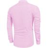 imageCOOFANDY Mens Cotton Linen Henley TShirts Long Sleeve Hippie Casual Beach TShirtsPink
