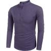 imageCOOFANDY Mens Cotton Linen Henley TShirts Long Sleeve Hippie Casual Beach TShirtsPurple