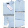 imageCOOFANDY Mens Cotton Linen Henley TShirts Long Sleeve Hippie Casual Beach TShirtsSky Blue