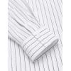 imageCOOFANDY Mens Cotton Linen Henley TShirts Long Sleeve Hippie Casual Beach TShirtsWhite Striped
