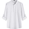 imageCOOFANDY Mens Cotton Linen Henley TShirts Long Sleeve Hippie Casual Beach TShirtsWhite Striped