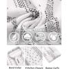 imageCOOFANDY Mens Cotton Linen Henley TShirts Long Sleeve Hippie Casual Beach TShirtsWhiteBlack Patterned