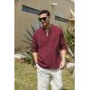 imageCOOFANDY Mens Cotton Linen Henley TShirts Long Sleeve Hippie Casual Beach TShirtsWine Red